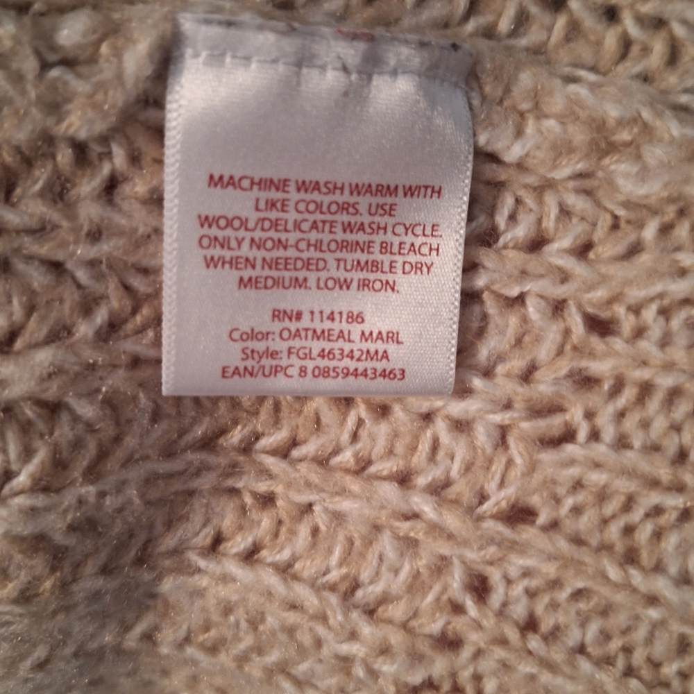 Faded Glory Mid-thigh Cardigan, Shawl Collar, 5 Buttons, Belted, Pockets! - Picture 7 of 7